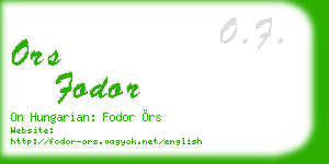 ors fodor business card