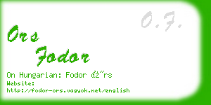 ors fodor business card